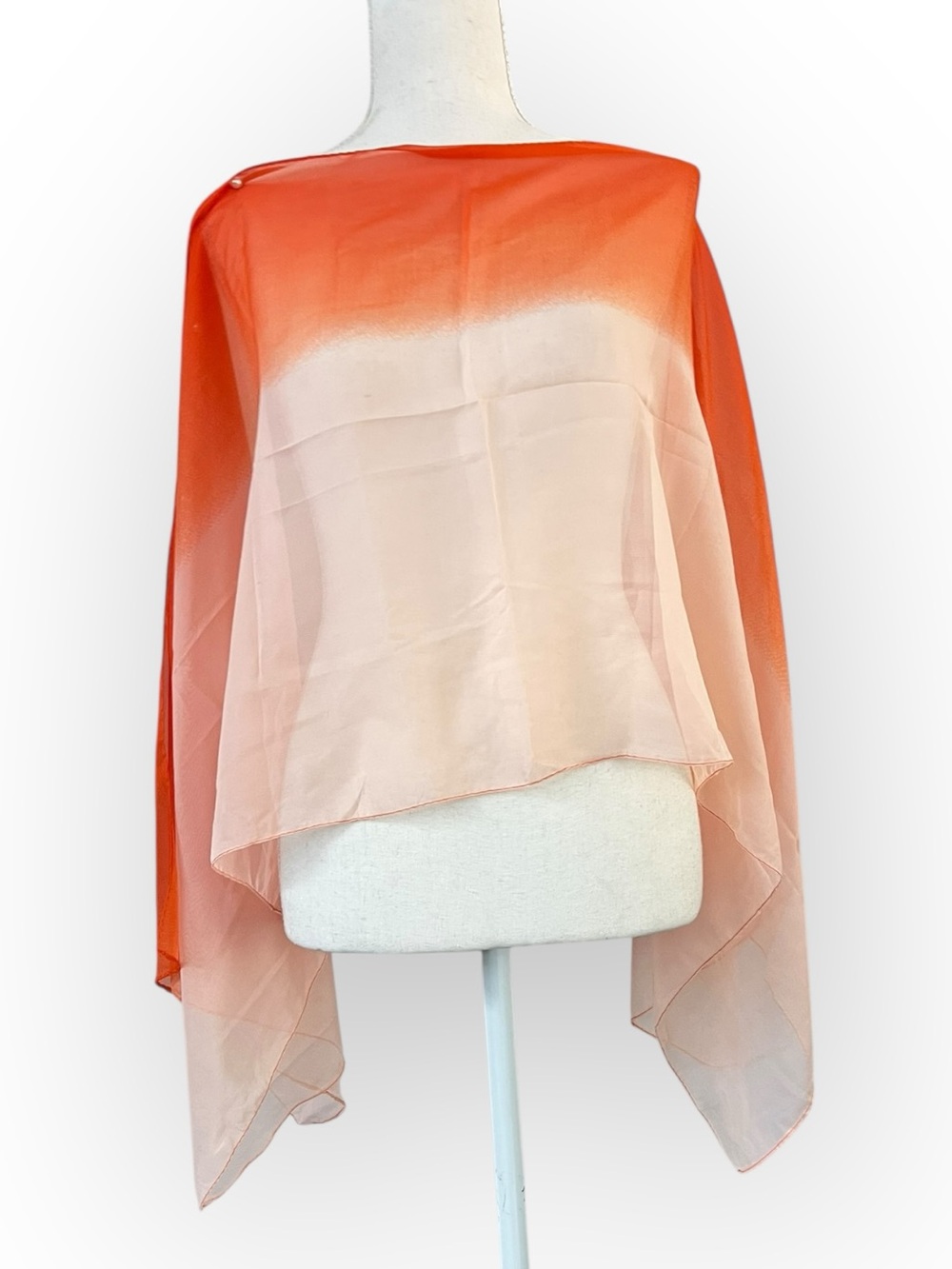 Orange Ombre Chiffon Convertible Scarf Wrap Kimono OS